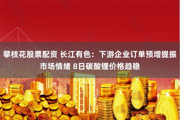 攀枝花股票配资 长江有色：下游企业订单预增提振市场情绪 8日碳酸锂价格趋稳